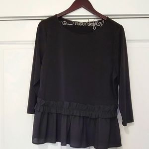 Ivanka Trump Black Ruffle Peplum Top